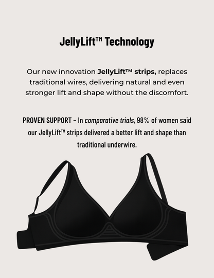 Deep V Seamless Lift Bra with Mesh